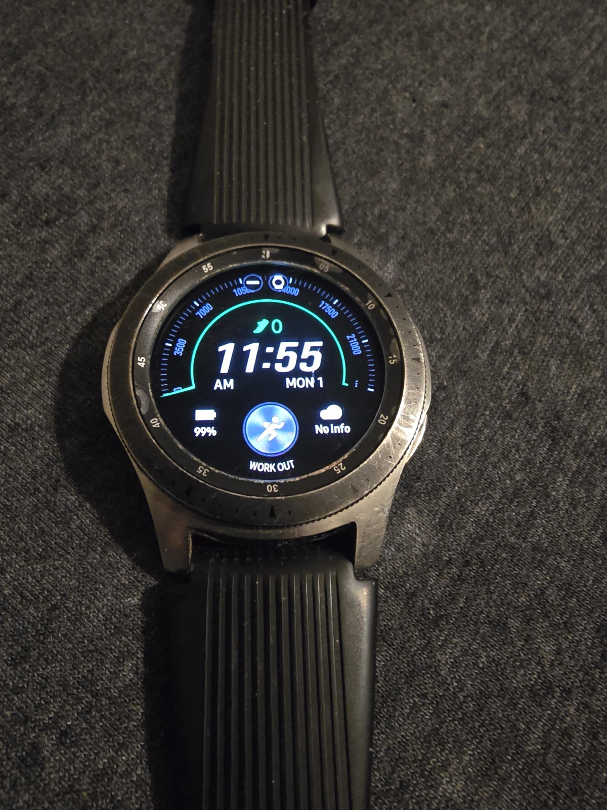 Samsung Galaxy Watch SM-R800 46mm Silver Case Classic Buckle Onyx Black -…