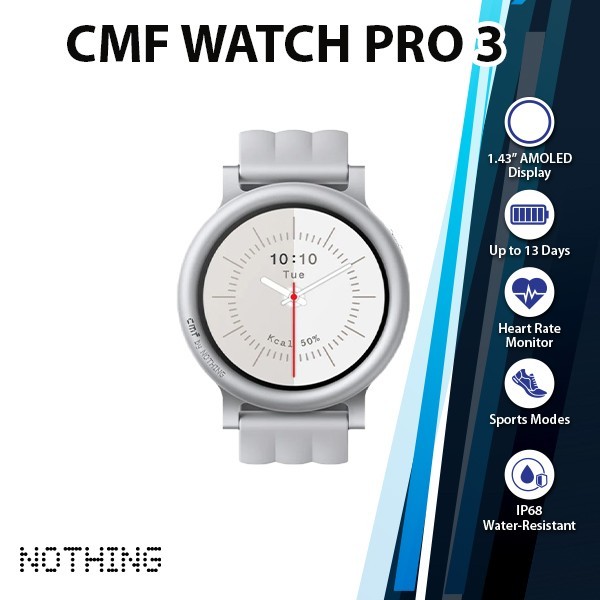 NOTHING CMF WatchPro 3 iOS Android Smartwatch (LIGHTGREY/1.43″/AMOLED Bluetooth)