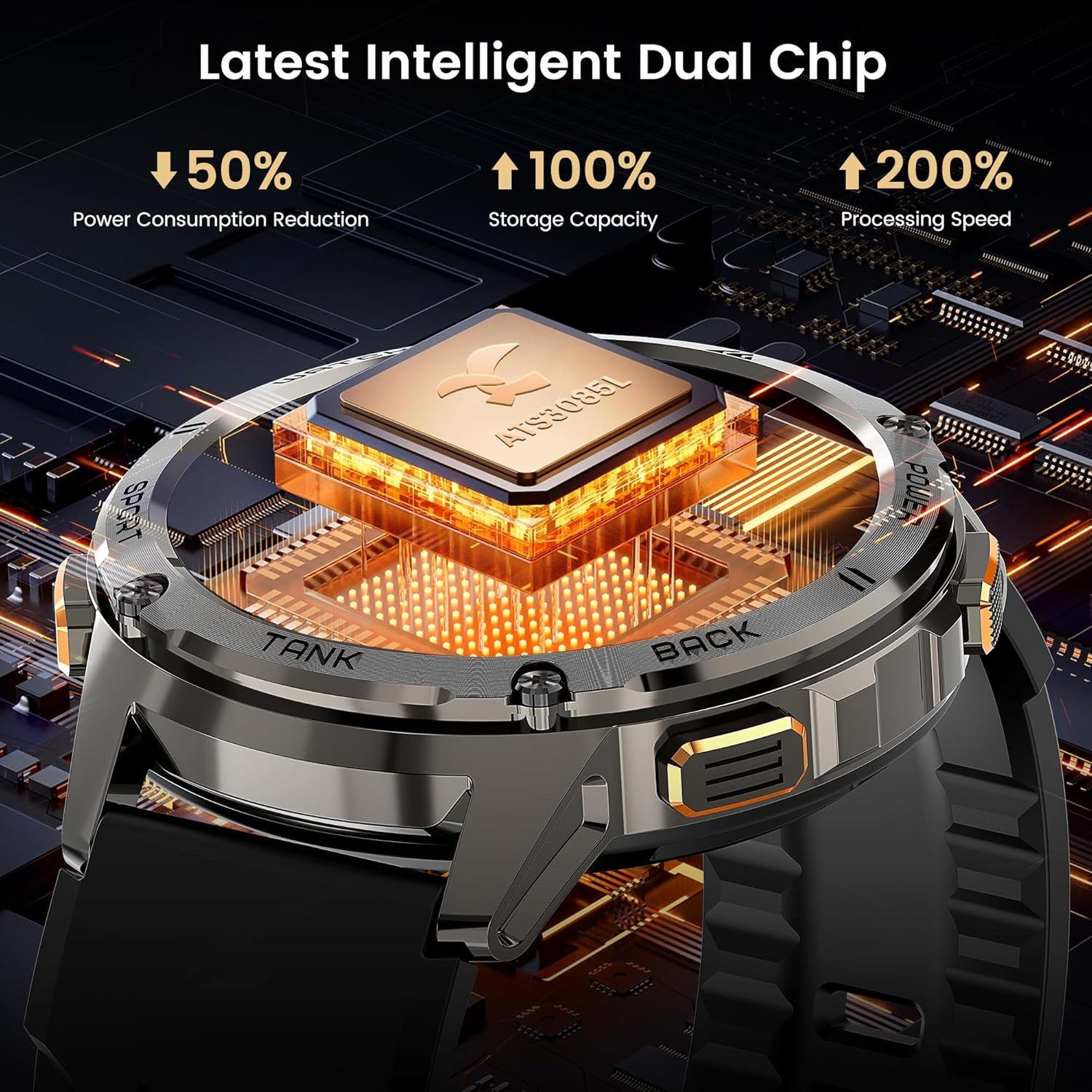 KOSPET Smart Watch for Men, 60 Days Extra-Long Battery, 50M Waterproof for Sw…