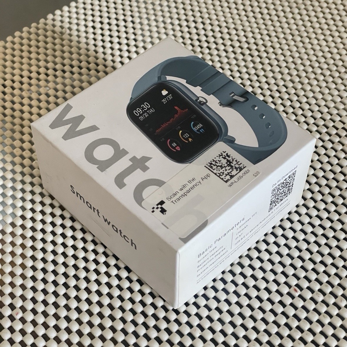 44mm Smartwatch Touch Screen Black Silicone Band
