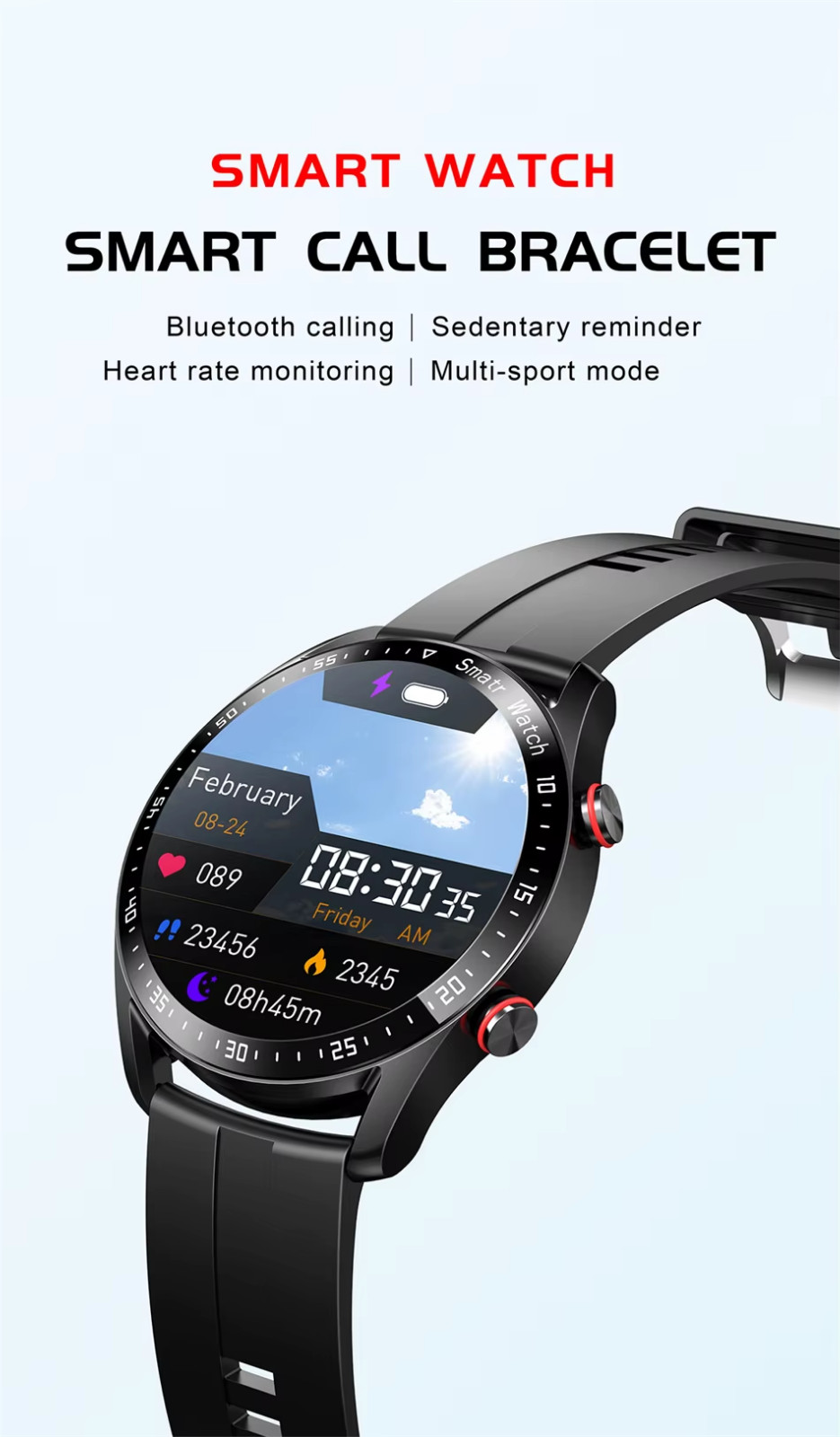 Smart Watch For Men/Women Waterproof Sports Bluetooth Call Watch iPhone Samsung