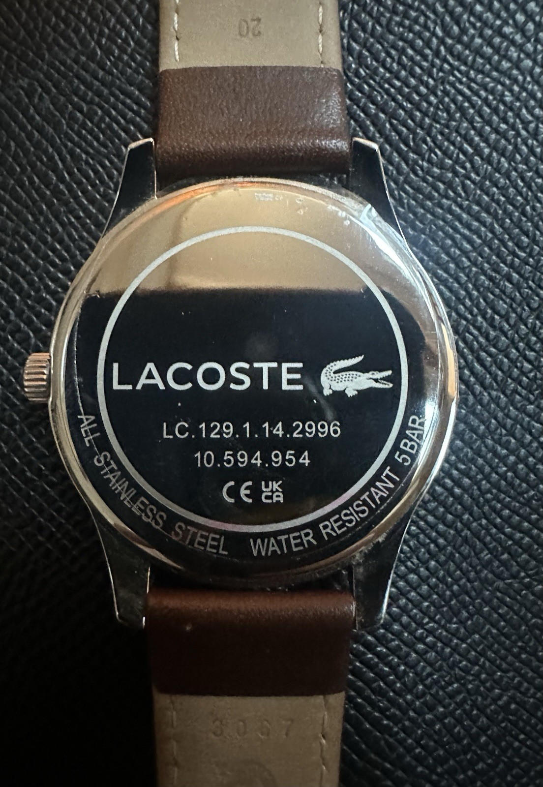 Lacoste Men’s Quartz Analog Watch 3-Hand SS Leather Brown Silver Navy 2011046