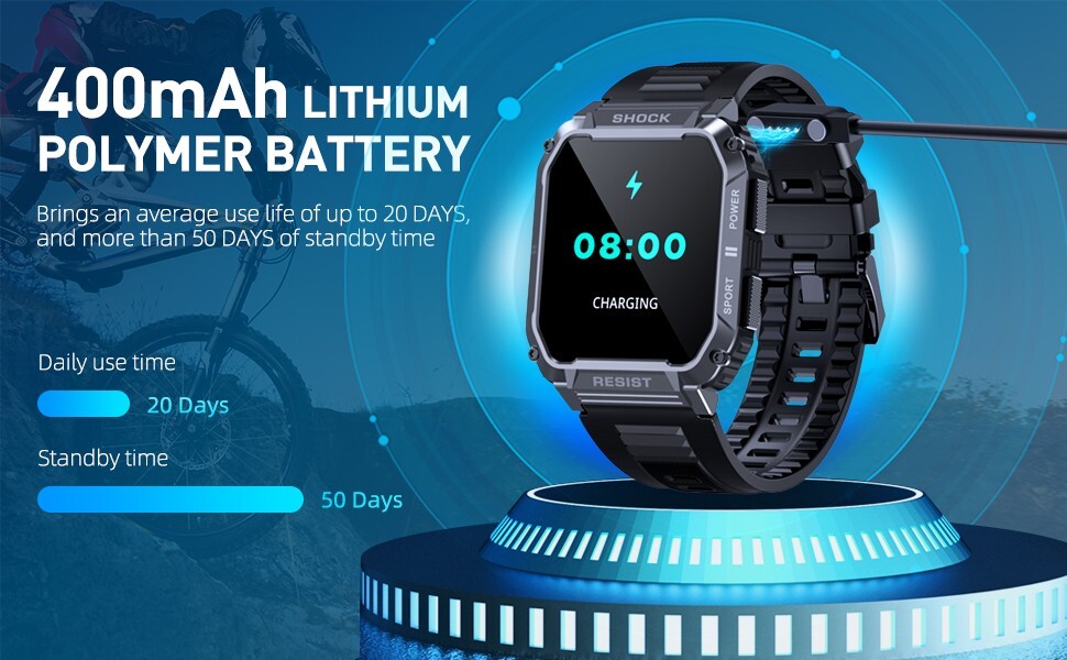SMART WATCH New Military IP68 Waterproof Answer/Make Calls for iPhone & Android