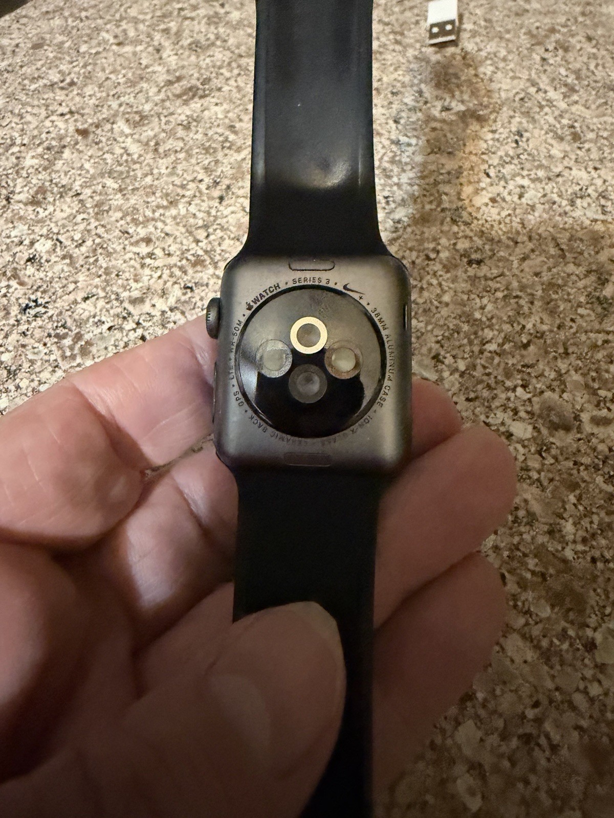 Apple Watch Series 3 38 mm Gray Aluminum Case with Black Aluminium Band…