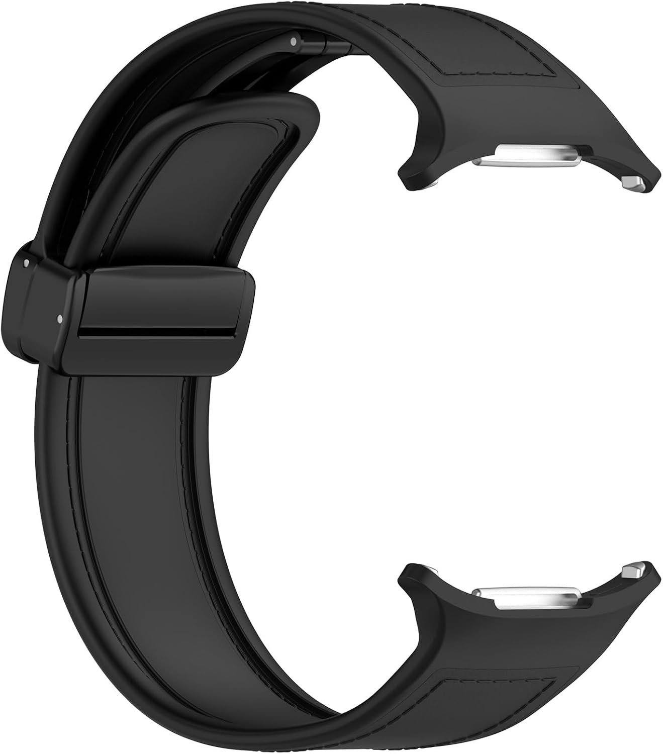 Silicone Leather Band for Samsung Galaxy Watch Ultra 2 47mm Smartwatch – Black