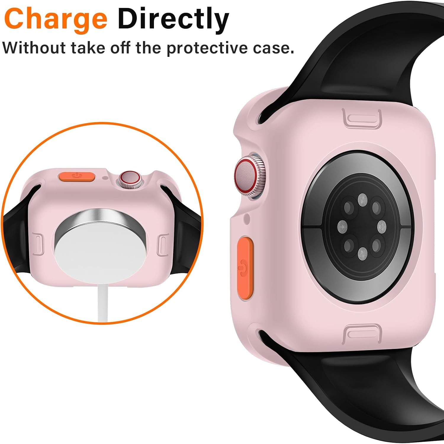 Soft TPU Shockproof Bumper Case for Apple Watch Series 11/10 46mm – Rugged Pink