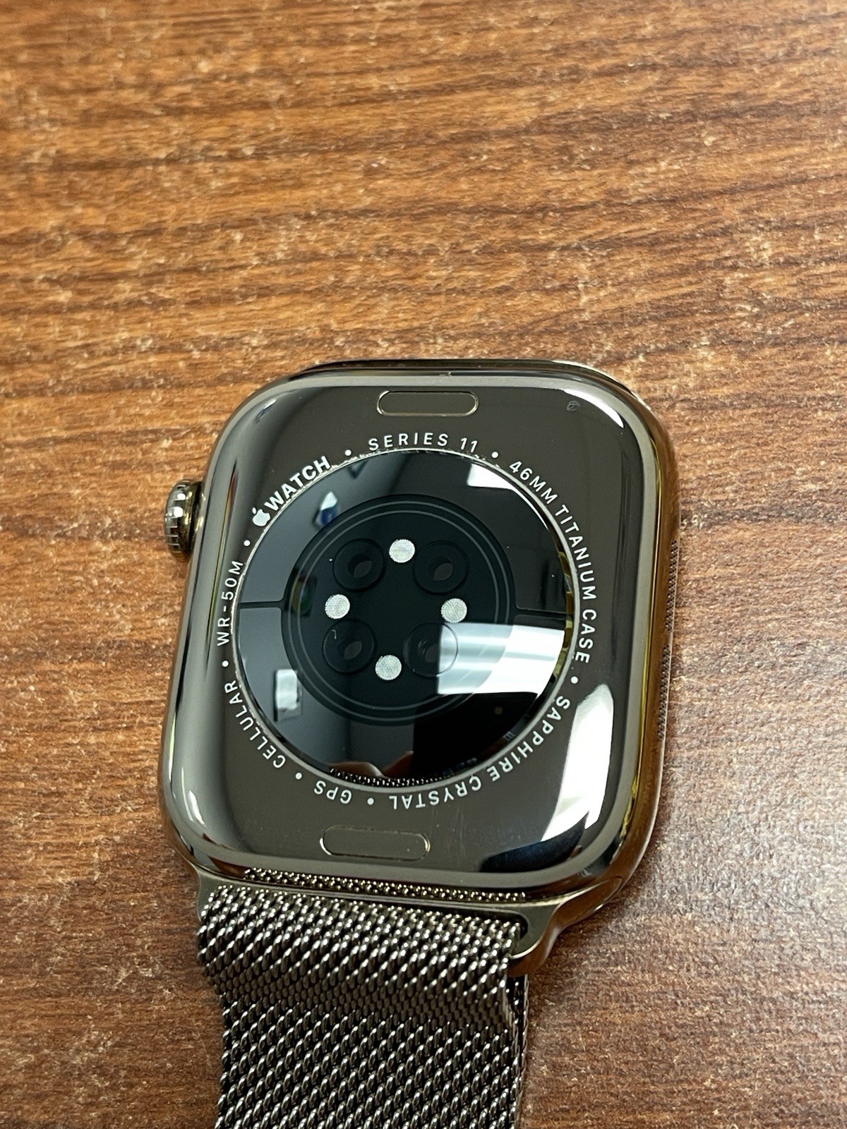Apple Watch Series 11 46mm Gold Titanium Case w/ Milanese Loop, Warranty=07/27