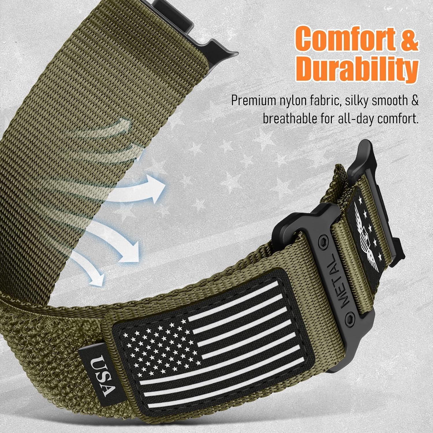Strap For Samsung Galaxy Watch 9/8/8 Classic, Rugged Nylon, Soft, Adjustable