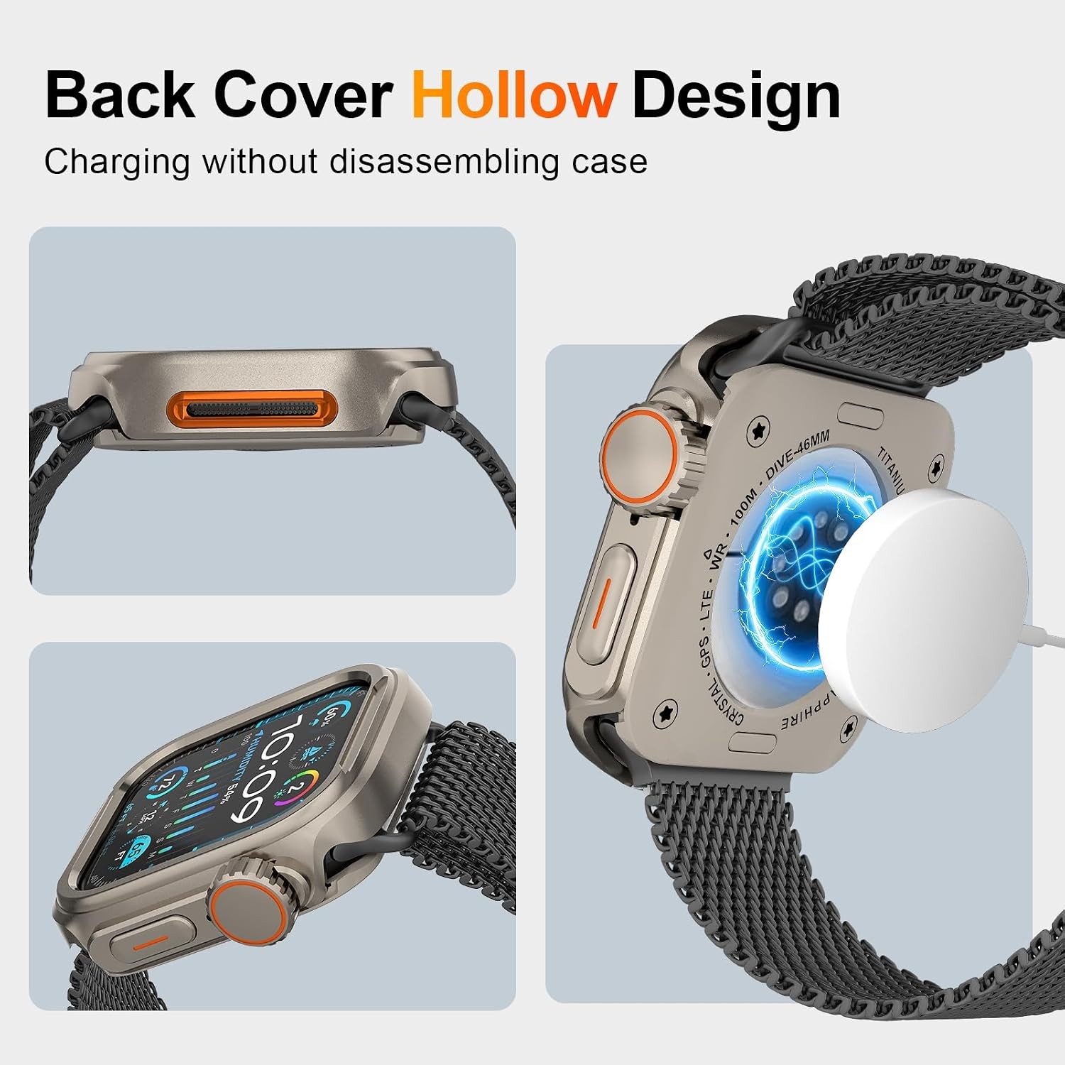 Titanium Case for Apple Watch Series 9 45mm Shockproof Protective Bumper