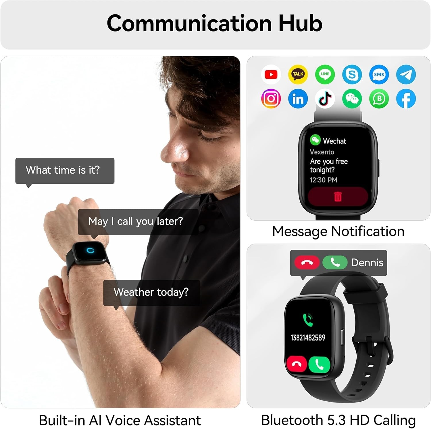 Versatile 1.83″ Smart Watch: Alexa, Heart Rate, Sports Tracking & Bluetooth