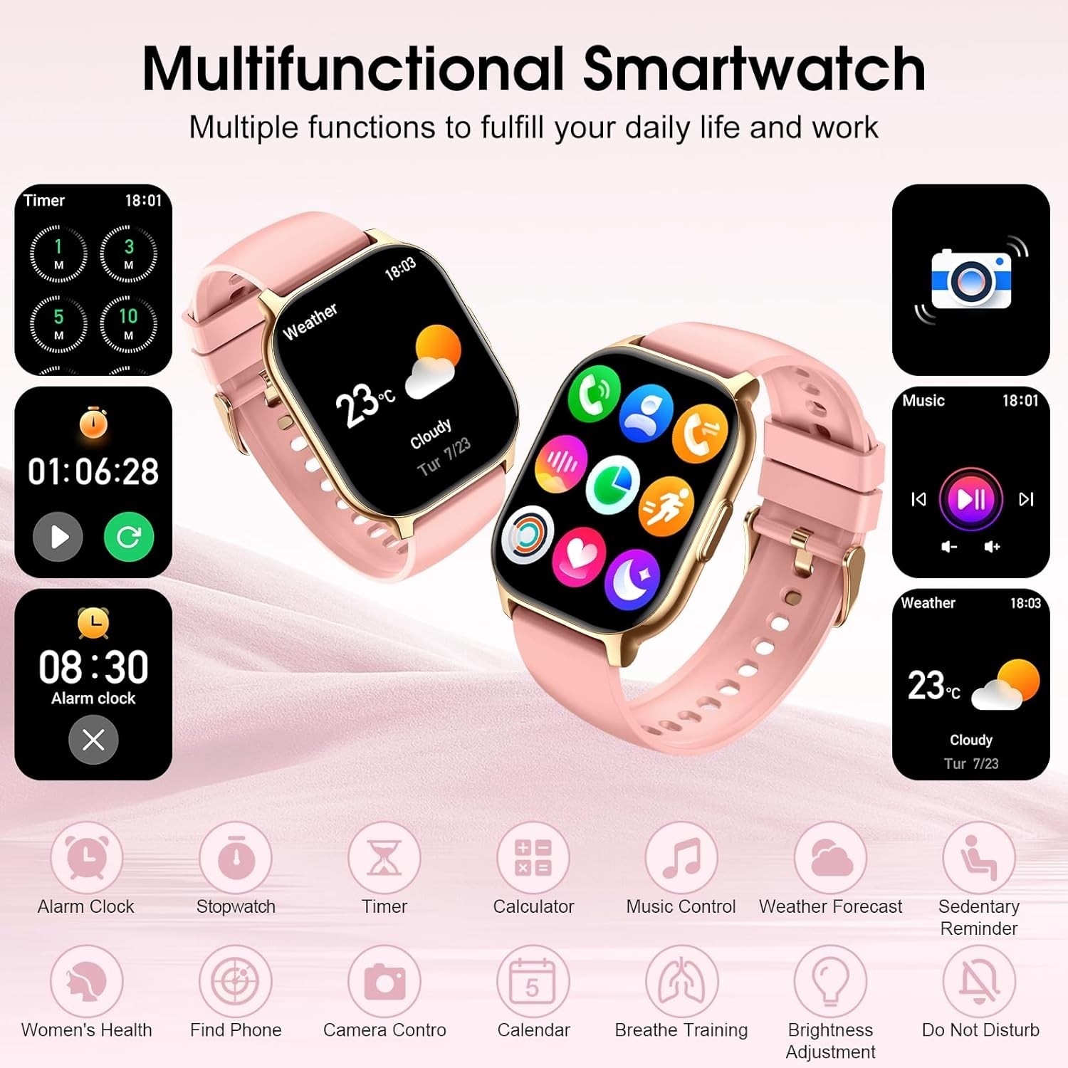 Reloj inteligente Bluetooth para mujeres y hombres para for Android iPhone