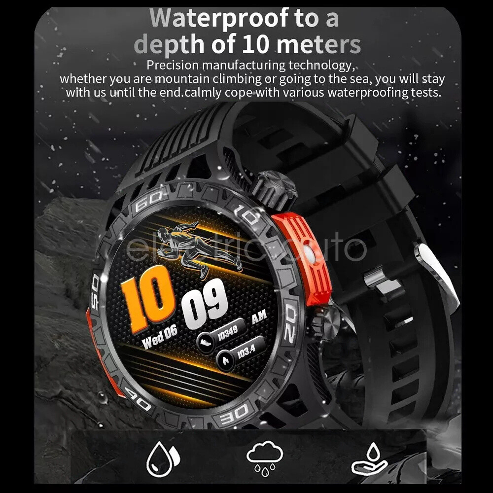 Smart Watch Compass GPS Track Flash Light Waterproof Wristband Fitness Tracker