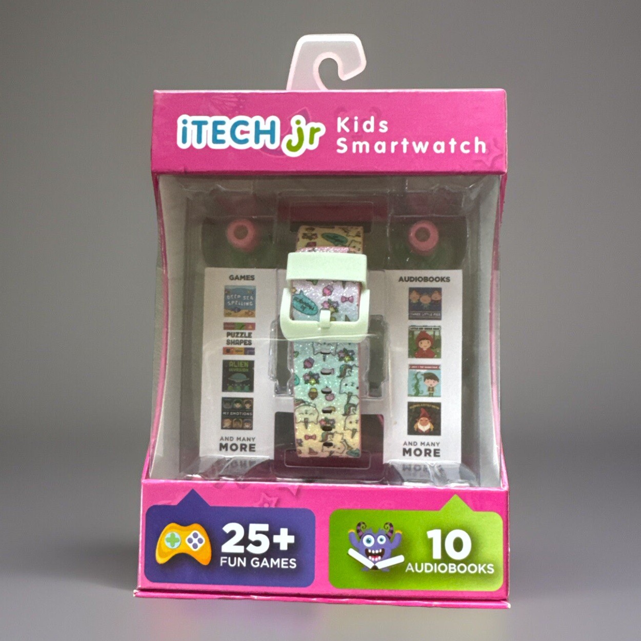 iTech Junior Kids Earbuds & Smartwatch Set – Cat Print