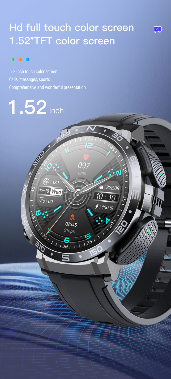 Smart Watch For Men/Women Waterproof Smartwatch Bluetooth Headsets Bracelet