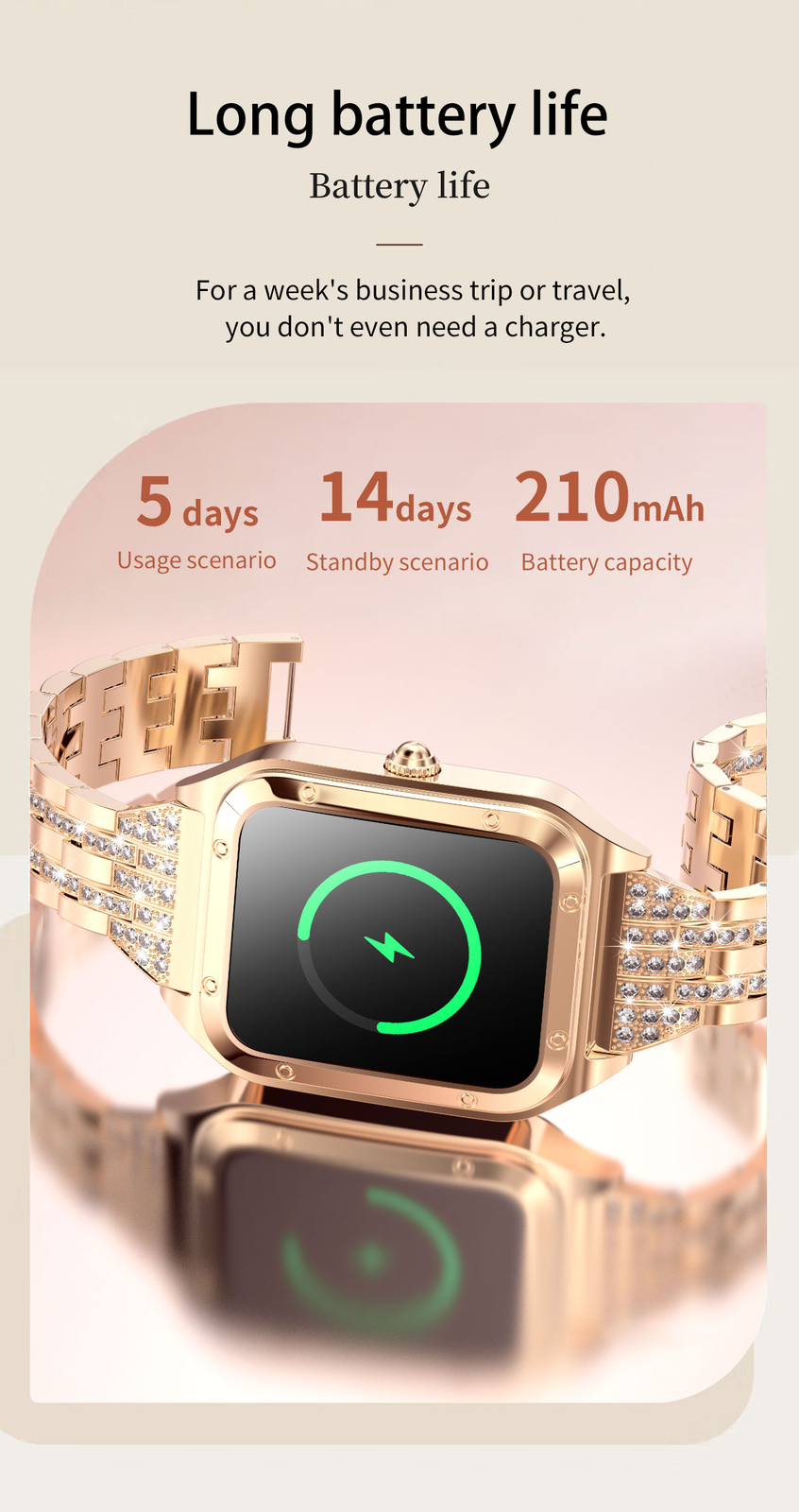 Touch Screen Bluetooth Call Smart Watch Women Girls for IOS Android Cellphones