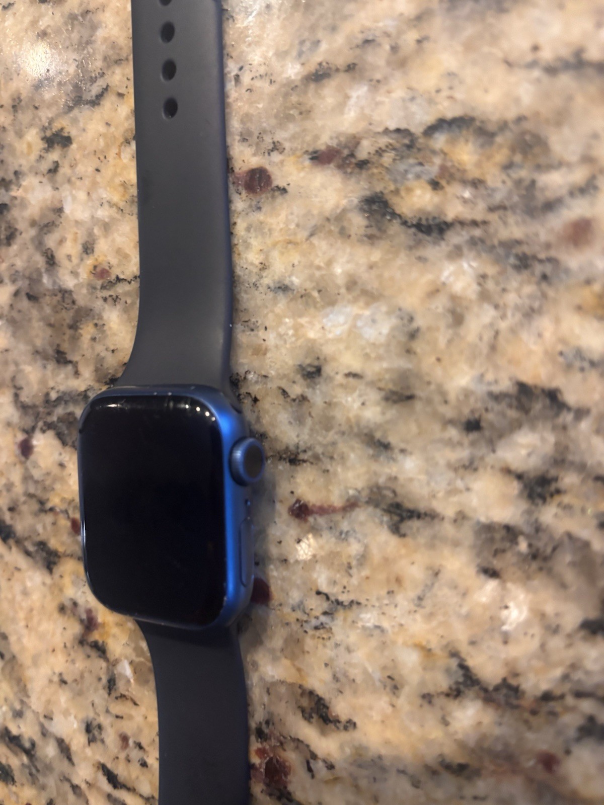 Apple Watch Series 7 44mm Black Aluminum Case, Black Silicone Band, iOS