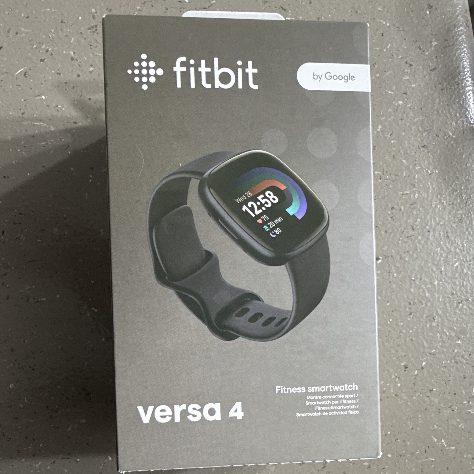 Fitbit Versa 4 40mm Smartwatch Black Aluminum Case Silicone Band Bluetooth
