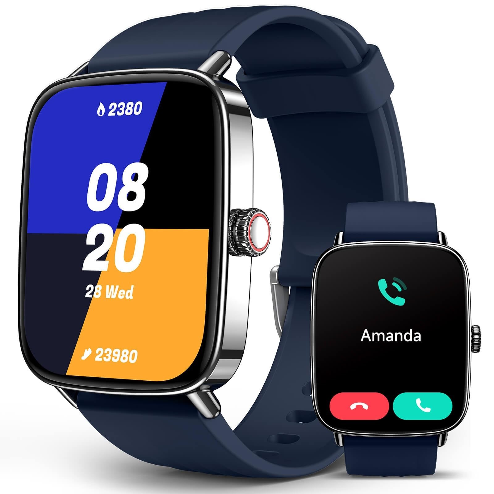 SOUYIE Smart Watches Men Women, 1.85″ AI Voice Smartwatch, 24/7 Heart Rate