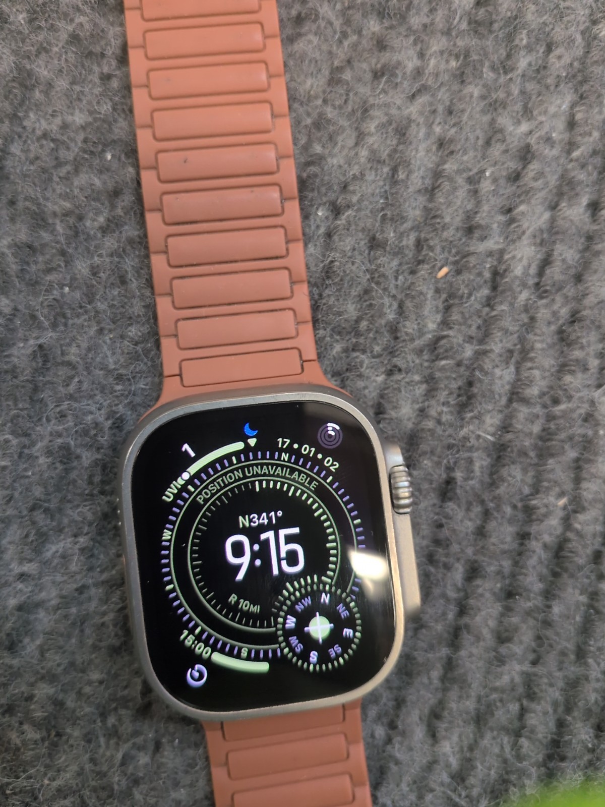 Apple Watch Ultra 49mm Titanium Case with White Ocean Band, One Size (GPS +…