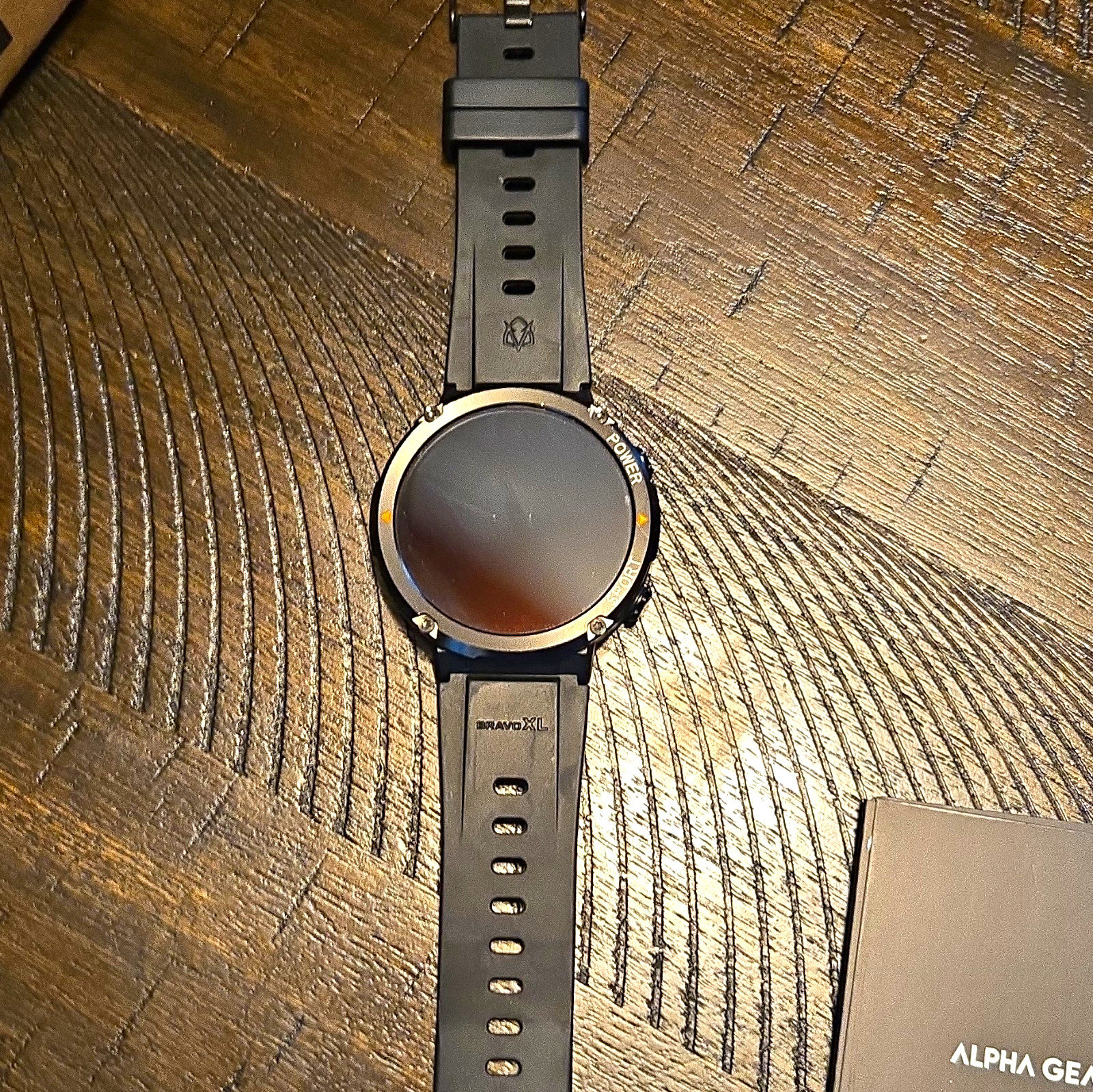 Alpha Gear BravoXL 48mm Smart Watch Black Metal Case Silicone Band Bluetooth
