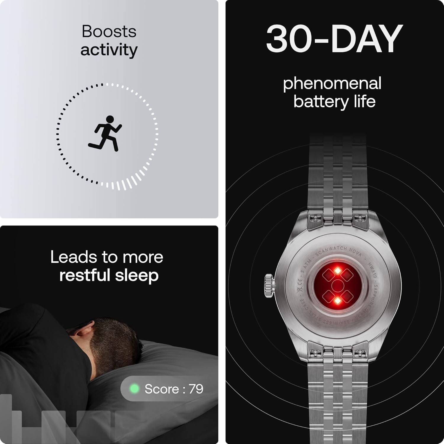 Withings ScanWatch Nova Brilliant Health Smart Watch ECG, TEMP, SLEEP, ETC.NIB!!