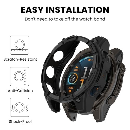 1 Pack TPU Watch Case for Garmin Fenix 8 47mm Anti-Scratch Bumper Frame Protecti