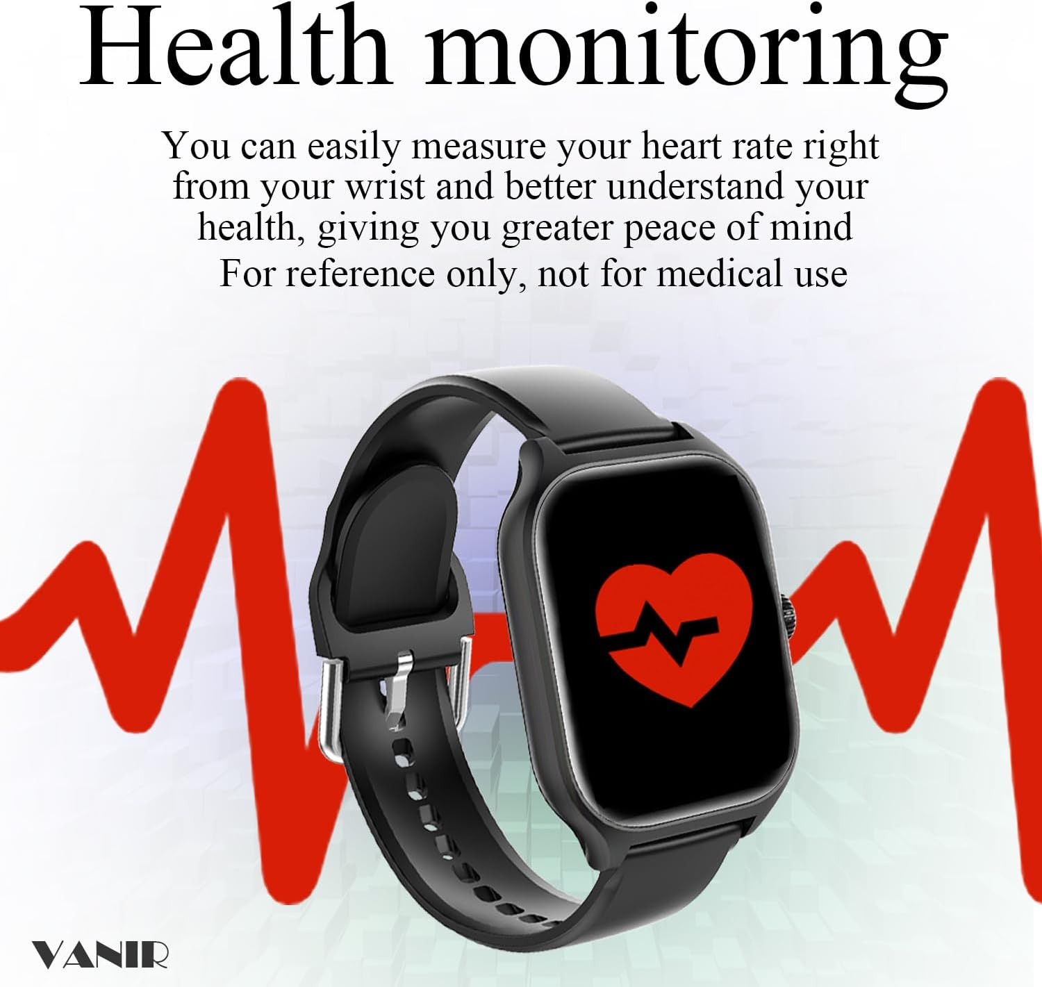 VANIR Smart Watch 2.01″ Large HD Display – Bluetooth Calling, Fitness Tracker, M