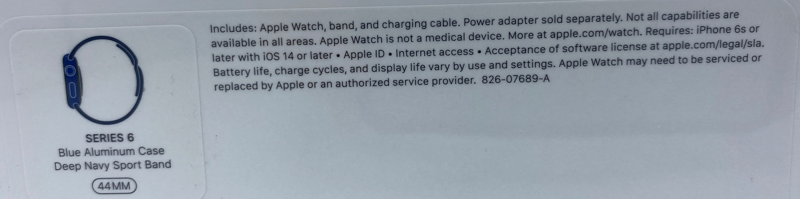 Apple Watch Series 6 44 mm Blue Aluminum Case with Deep Navy Sport Band