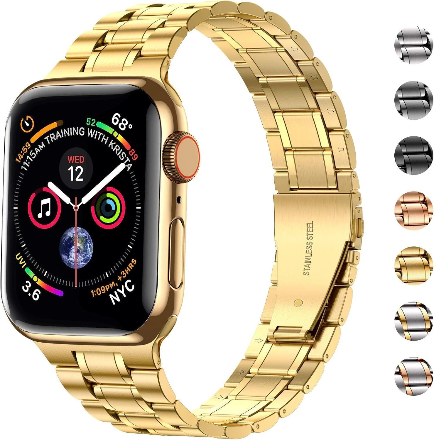 Solid Stainless Steel Strap Compatible with Apple Watch Series 10 42mm
