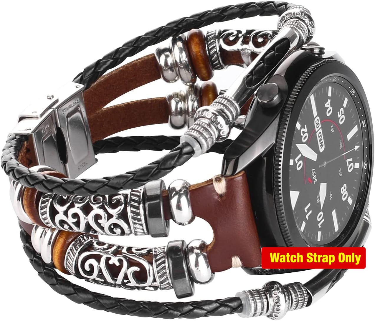 20mm Leather Strap Compatible with Samsung Galaxy Watch 5 Pro 44mm