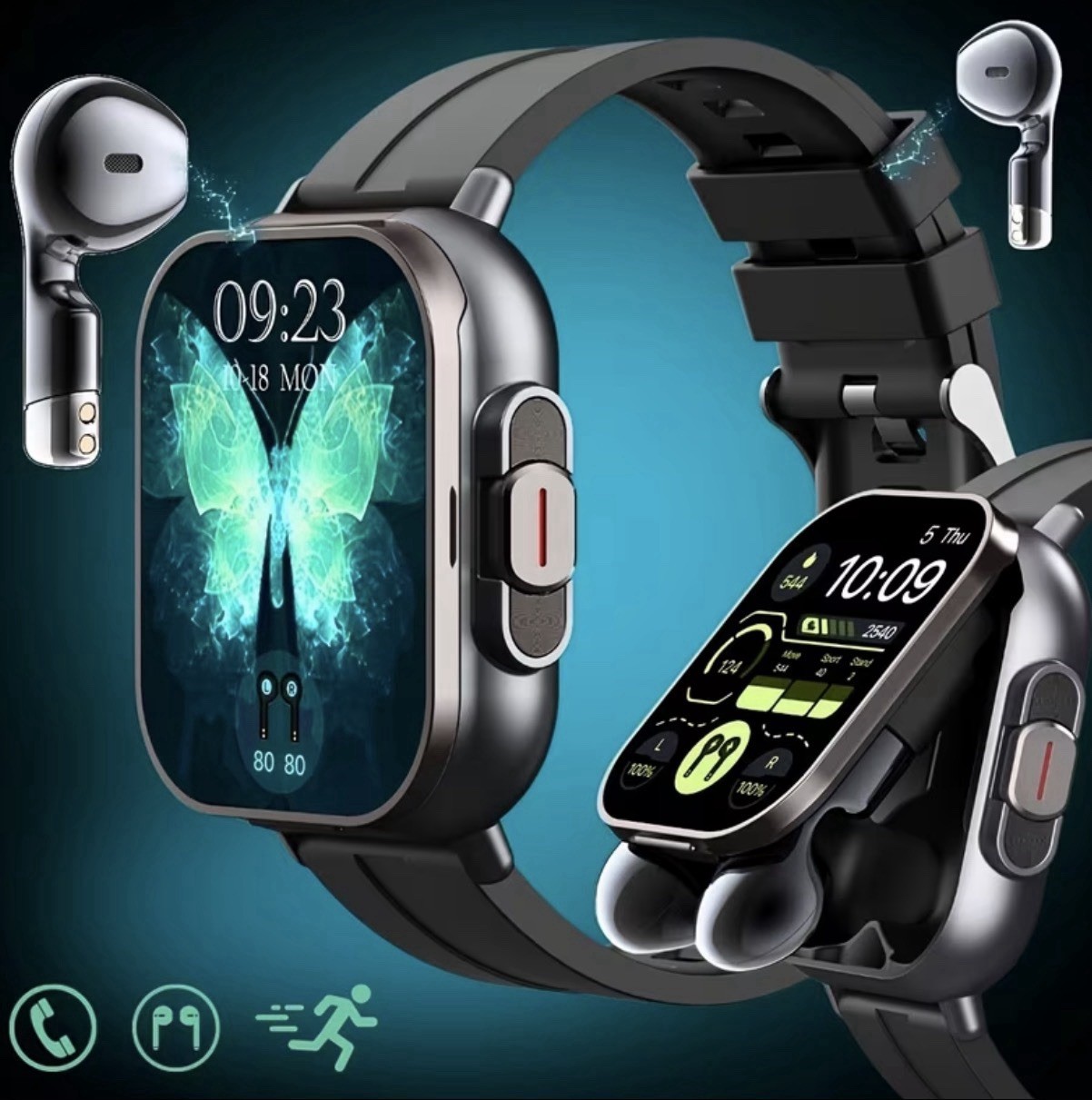 2-In-1 Smartwatch And Wireless Earbuds for Men, Featuring Music Control