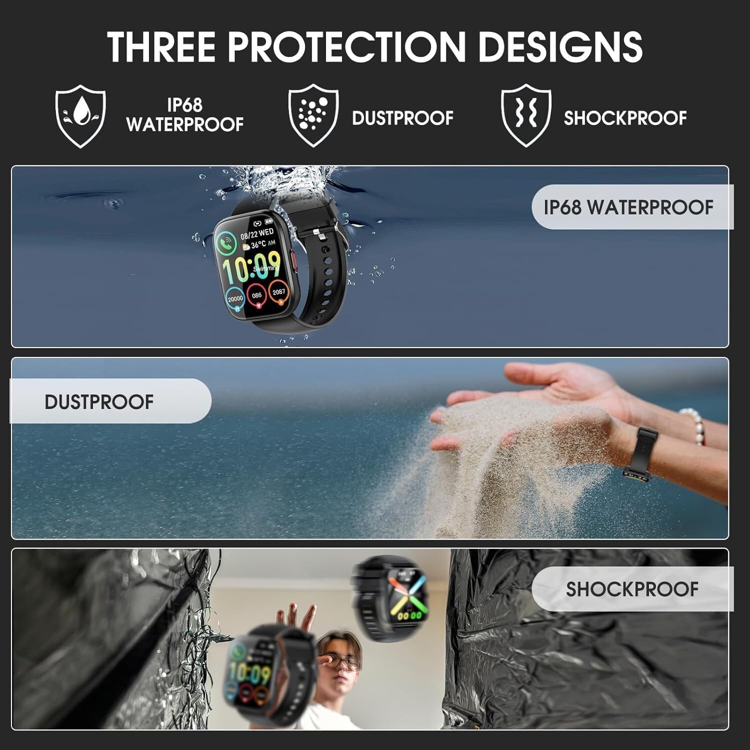 Smart Watch Fitness Tracker with Dial Calls Speaker 1.85″ TFT-Touch Screen