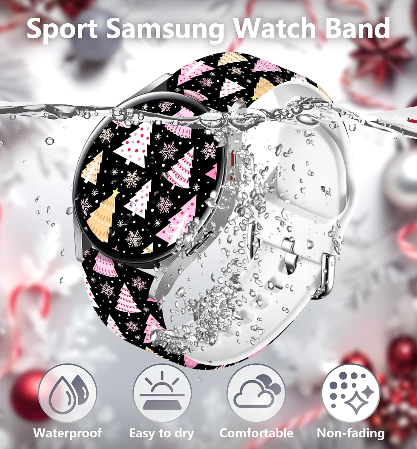 Silicone Strap for Samsung Galaxy Watch 7/6/5/4/5 Pro (45mm) 20mm Pattern
