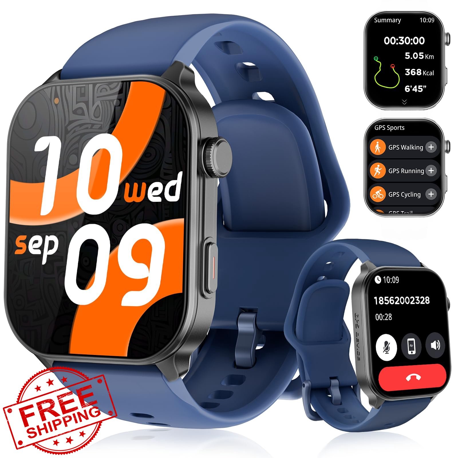 IMSVEPR smart watch blue GPS 2.01″ HD calls