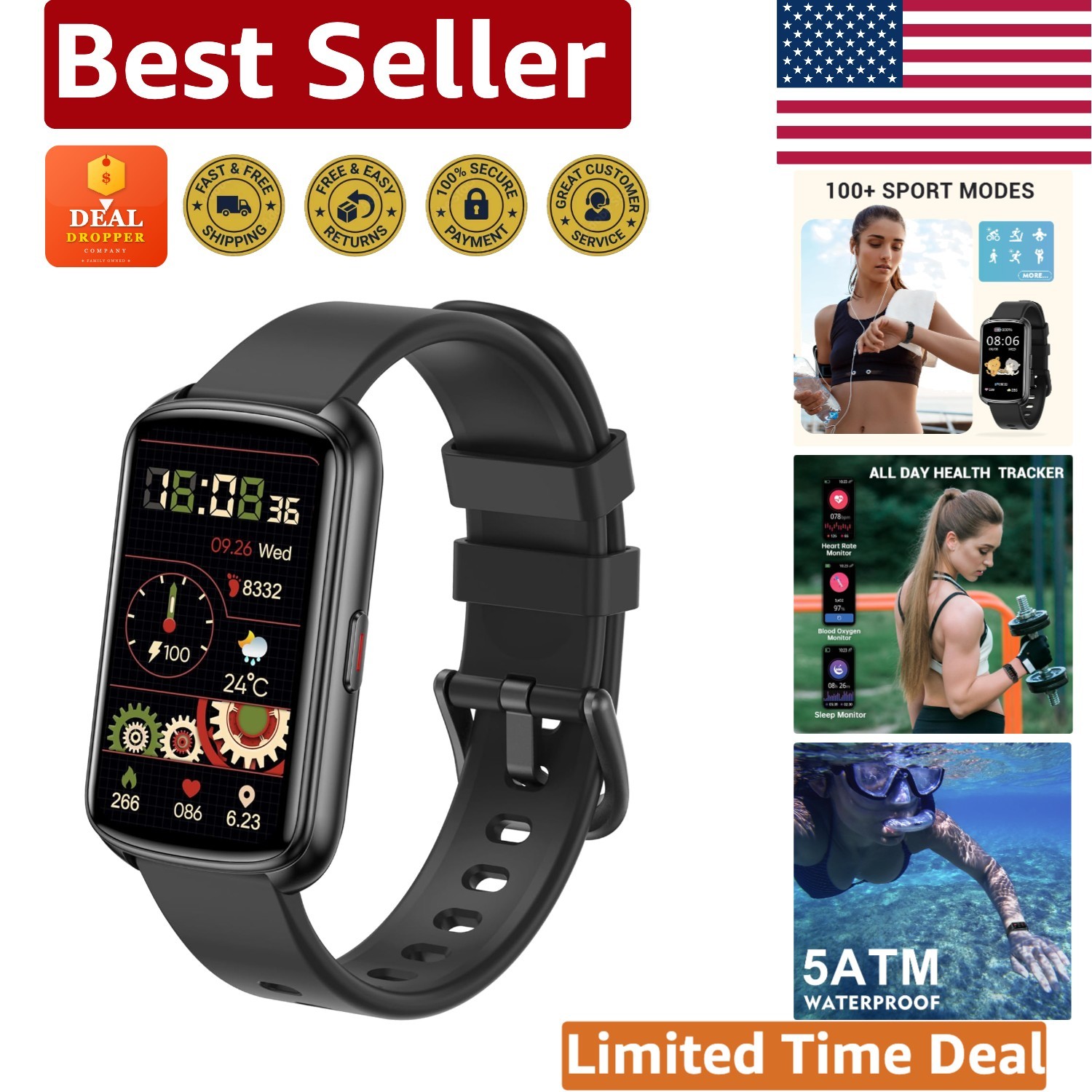 Ultimate Multisport Smartwatch – 5-7 Day Battery, Waterproof & Heart Monitor