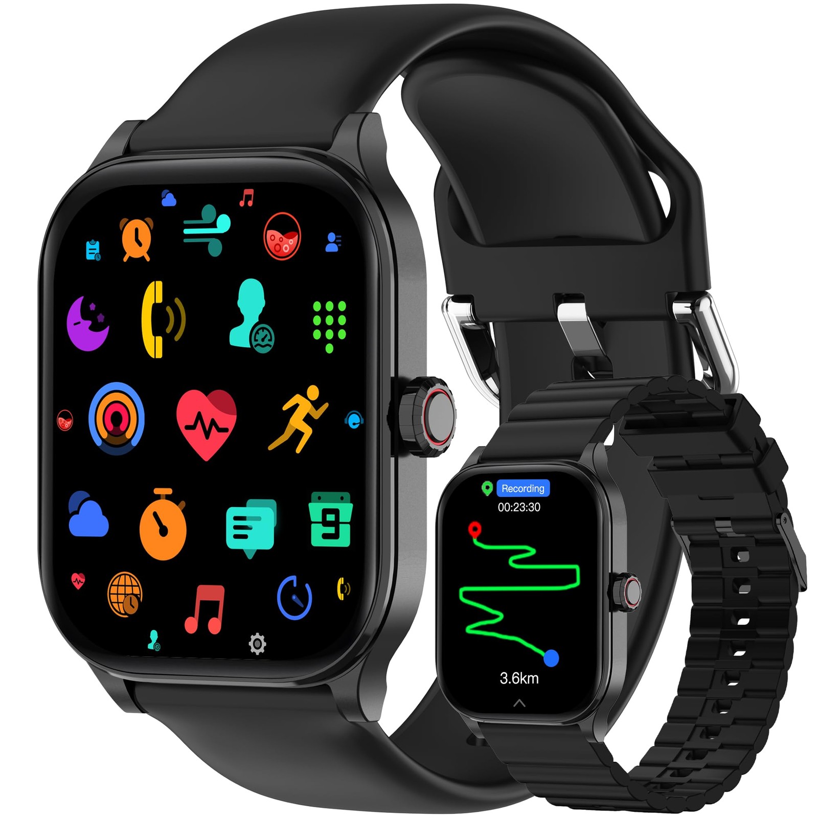 with Built-in GPS, 1.96″ HD Display, Answer/Make Calls, 100+ Sport Modes, Hea…