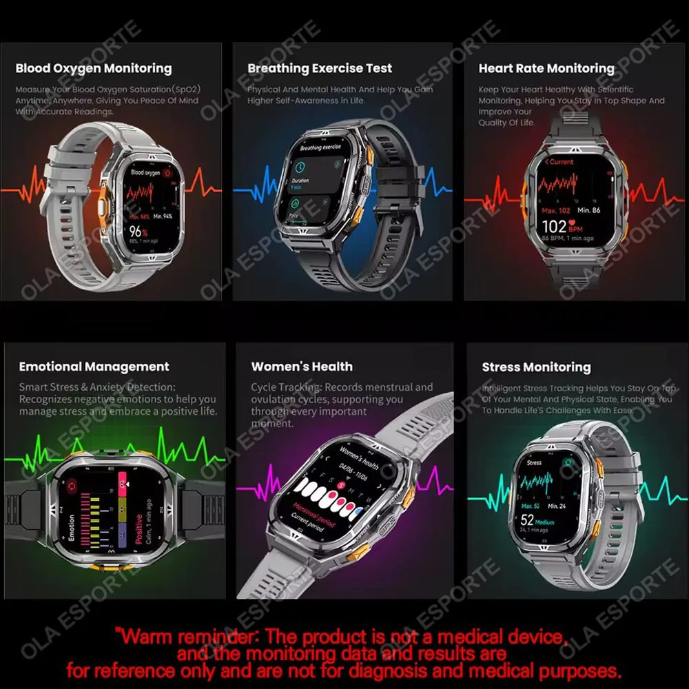 X5 AMOLED Smart Watch Men Dual-Band GPS 5ATM Waterproof Compass Tracker