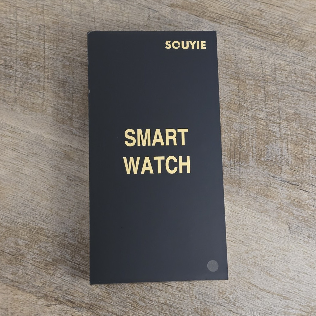 Smart Watch Touchscreen 46mm Black Metal Case Gold Steel Band