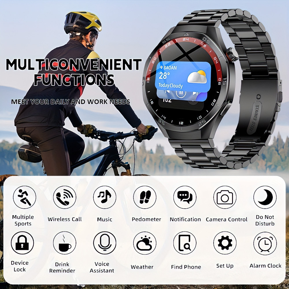 1.5″ Smartwatch Bluetooth Call Fitness Tracker HR Monitor Step Sleep iOS/Android