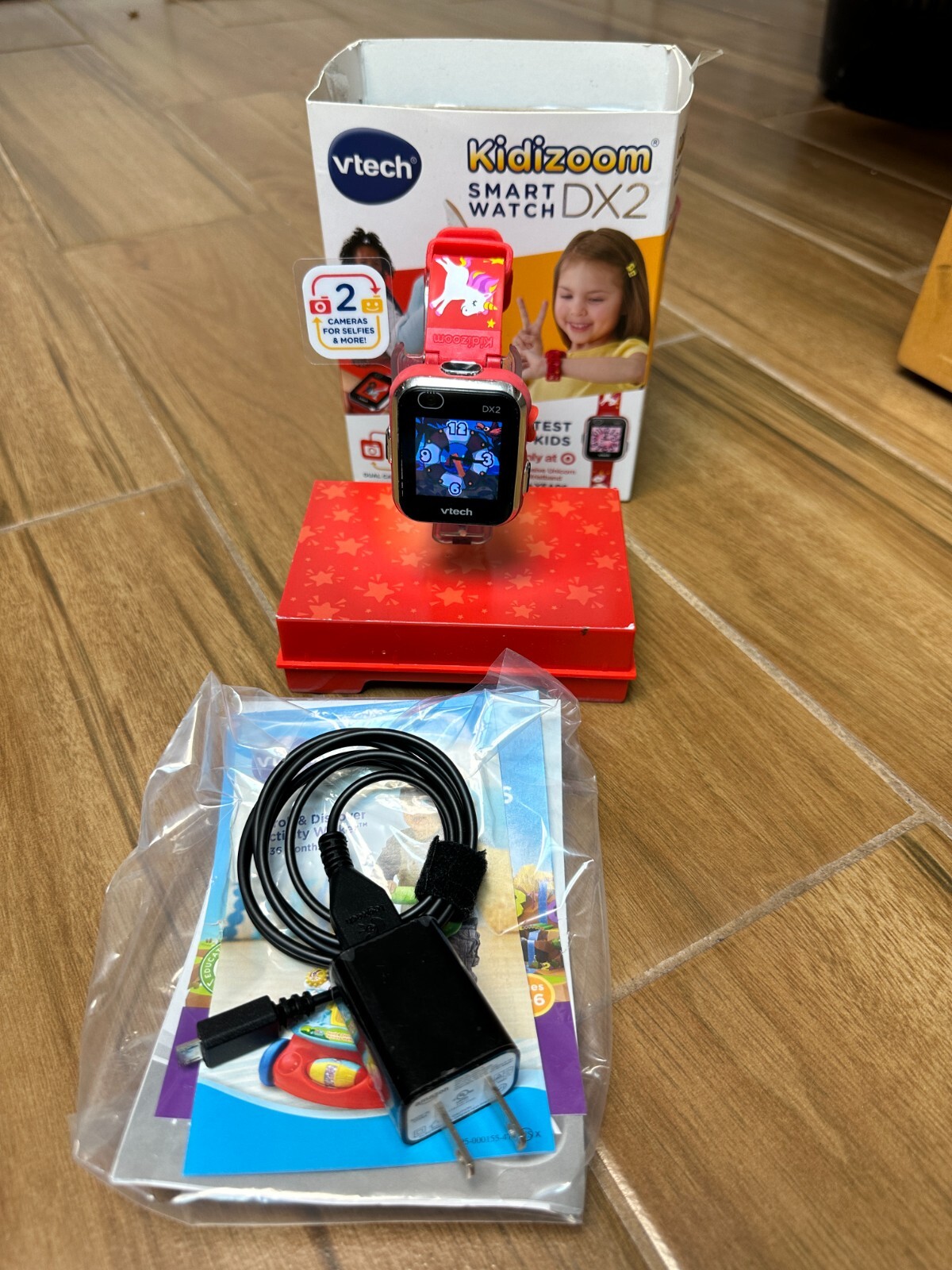 Set of Two VTech KidiZoom Kids Smartwatch Dx2 (in Red and Pink) In Great Shape!
