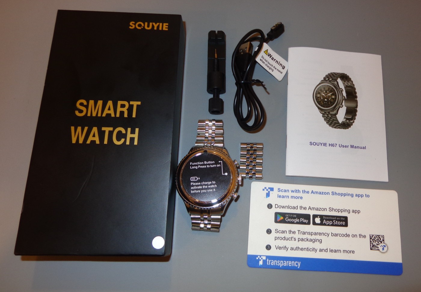 Souyie H67 Smart Watch – Silver Metal – Notifications – Health Tracking – GPT