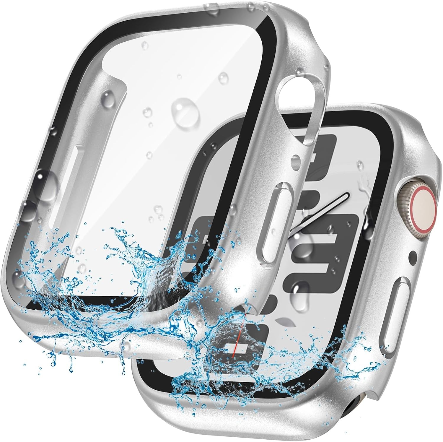 2 in 1 Waterproof Case for Apple Watch Series 9 45mm with Tempered Glass Screen