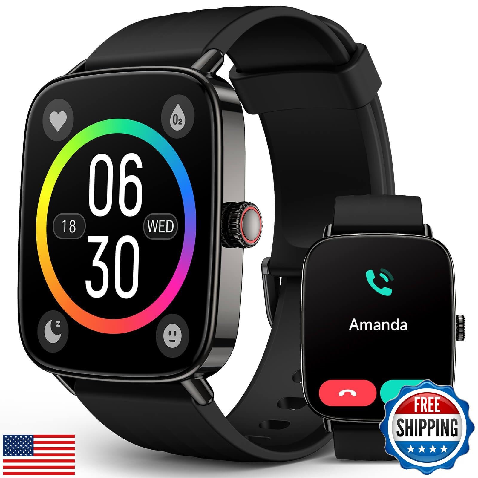 AI Voice-Controlled Smart Watches with 1.85″ Screen – IP68 Waterproof, 24/7 H