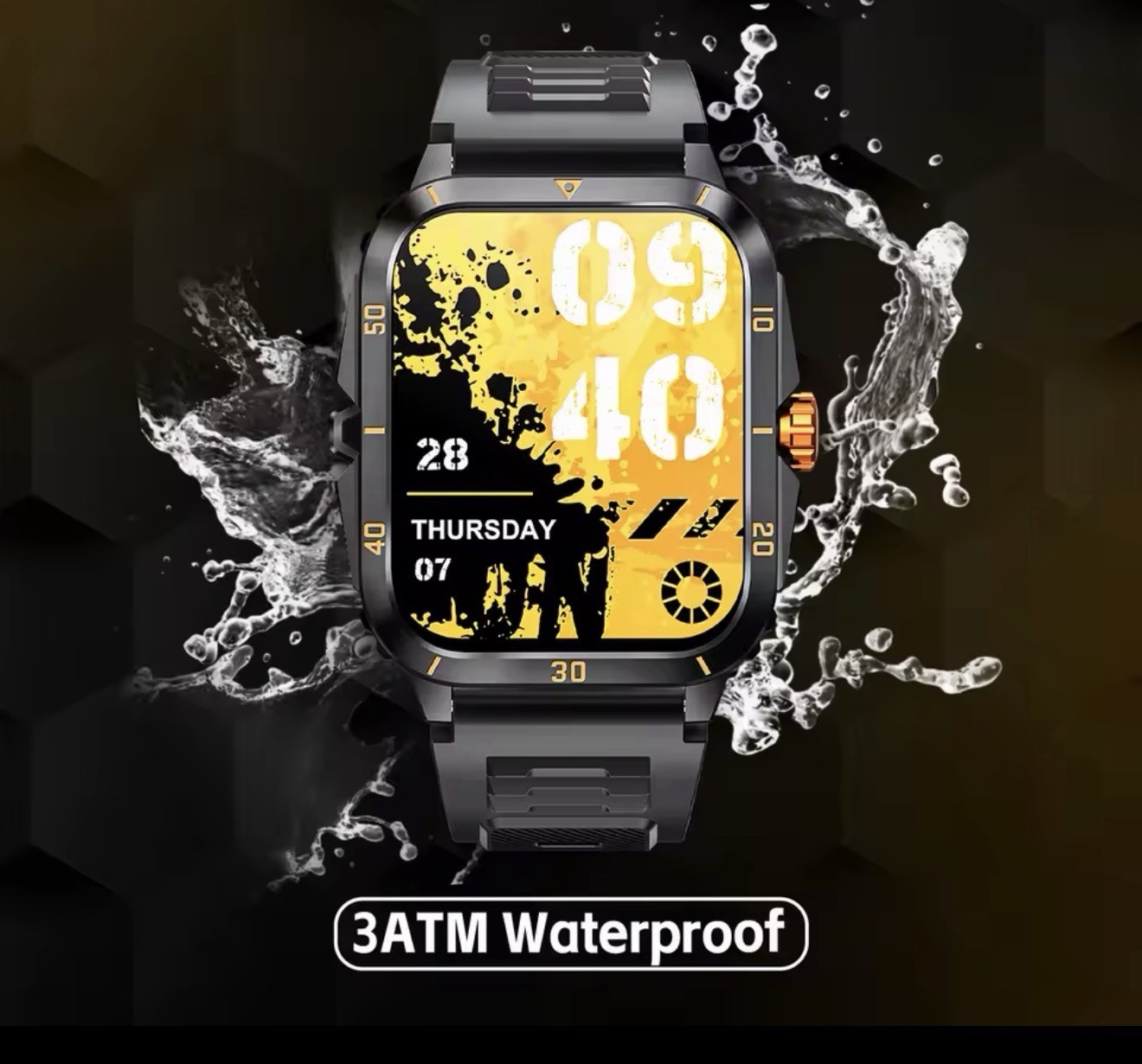 EIGIIS KT71 Smart Watch 1.96” IPS 3ATM Waterproof Bluetooth Call Heart Rate 100+