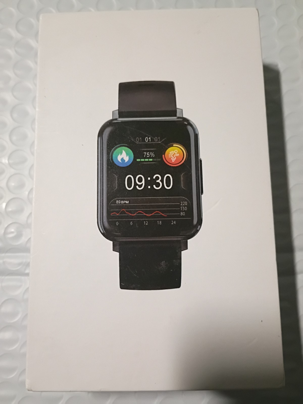Smartwatch Bluetooth Heart Rate Monitor Sports Wear Black Music Watch