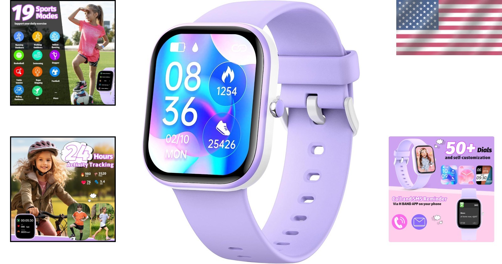 Waterproof Kids Watch with Heart Rate Monitor & Sleep Tracking – 6-14
