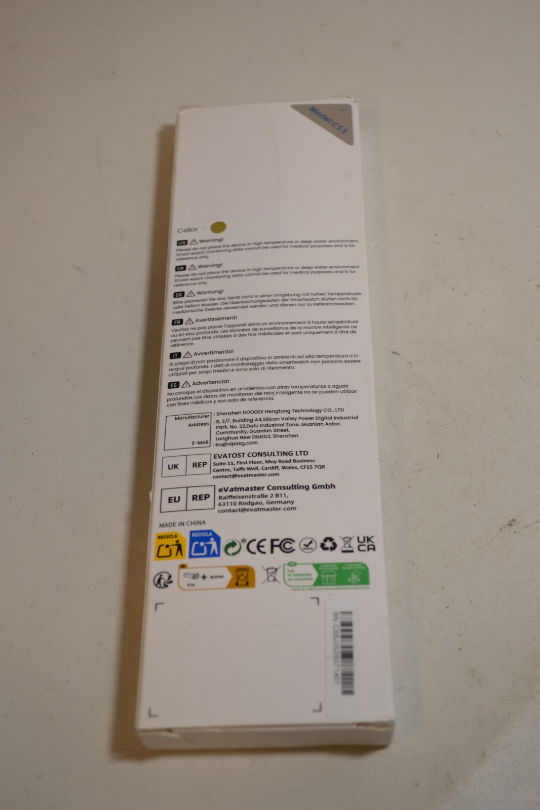 Fitness Tracker Watch w/extra band Model: CS5