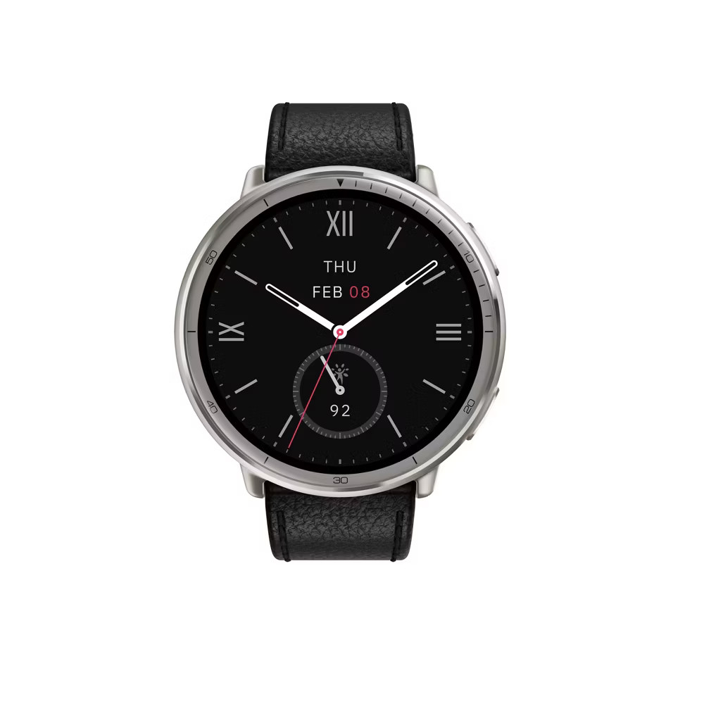 Amazfit Active 2 Round Smartwatch – Black Leather