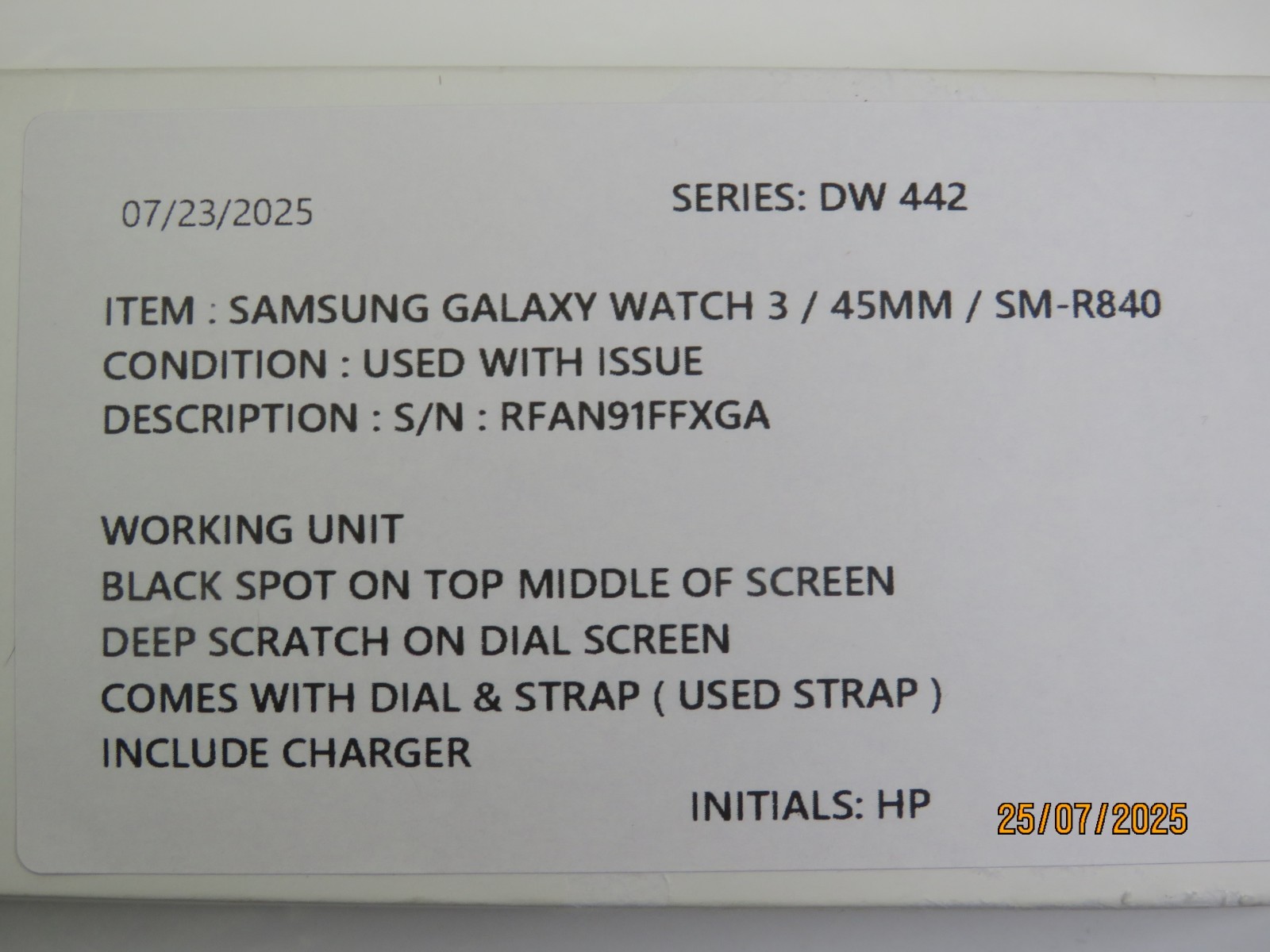 Samsung Galaxy Watch 3 45mm Black Case (SM-R840) [DW442]