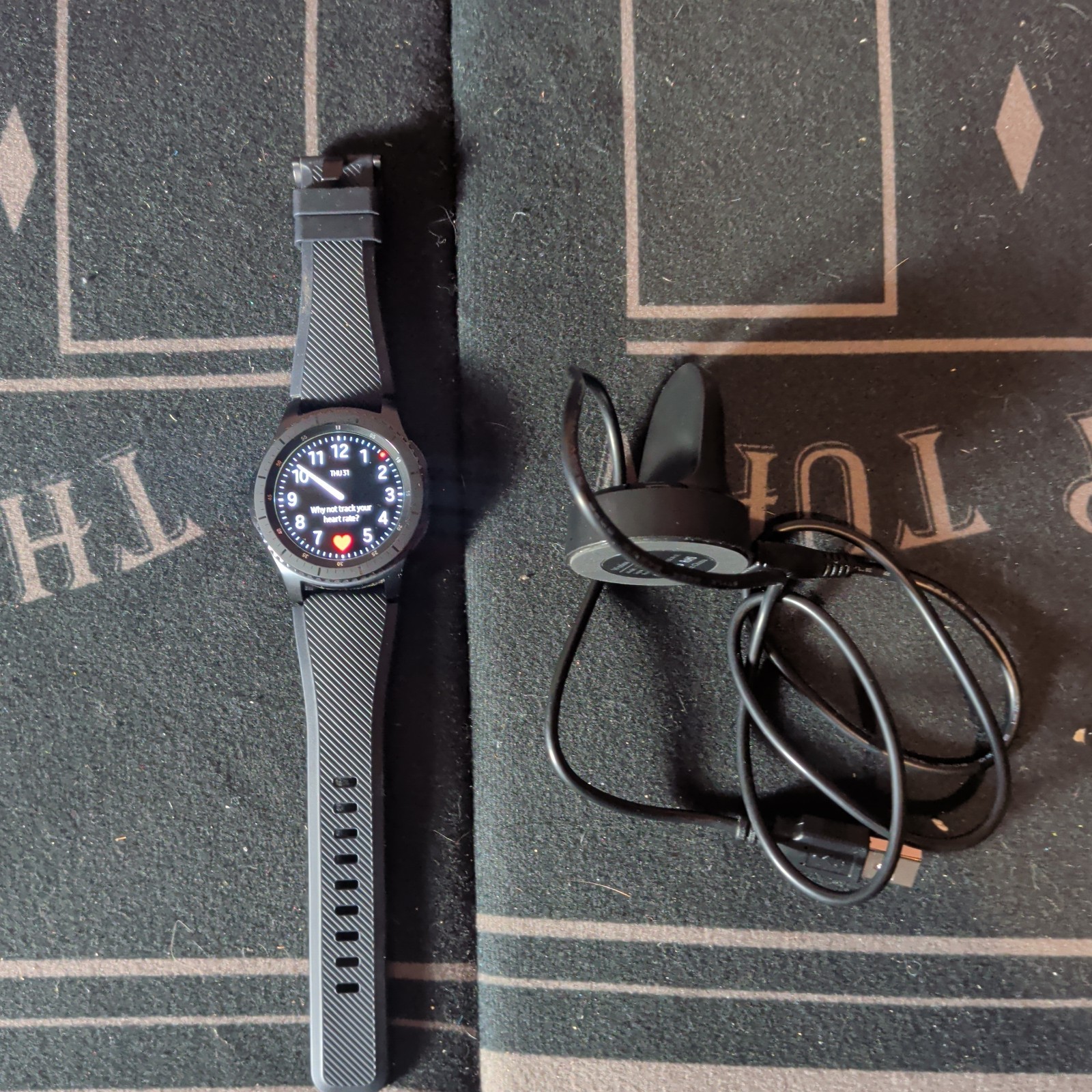 Samsung Gear S3 Frontier 46 mm Steel Case with Black Silicone Band Smart Watch